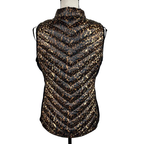 Calvin Klein Medium Performance Puffer Vest Jacket Leopard Full-Zip Pocket Repel - Picture 5 of 10